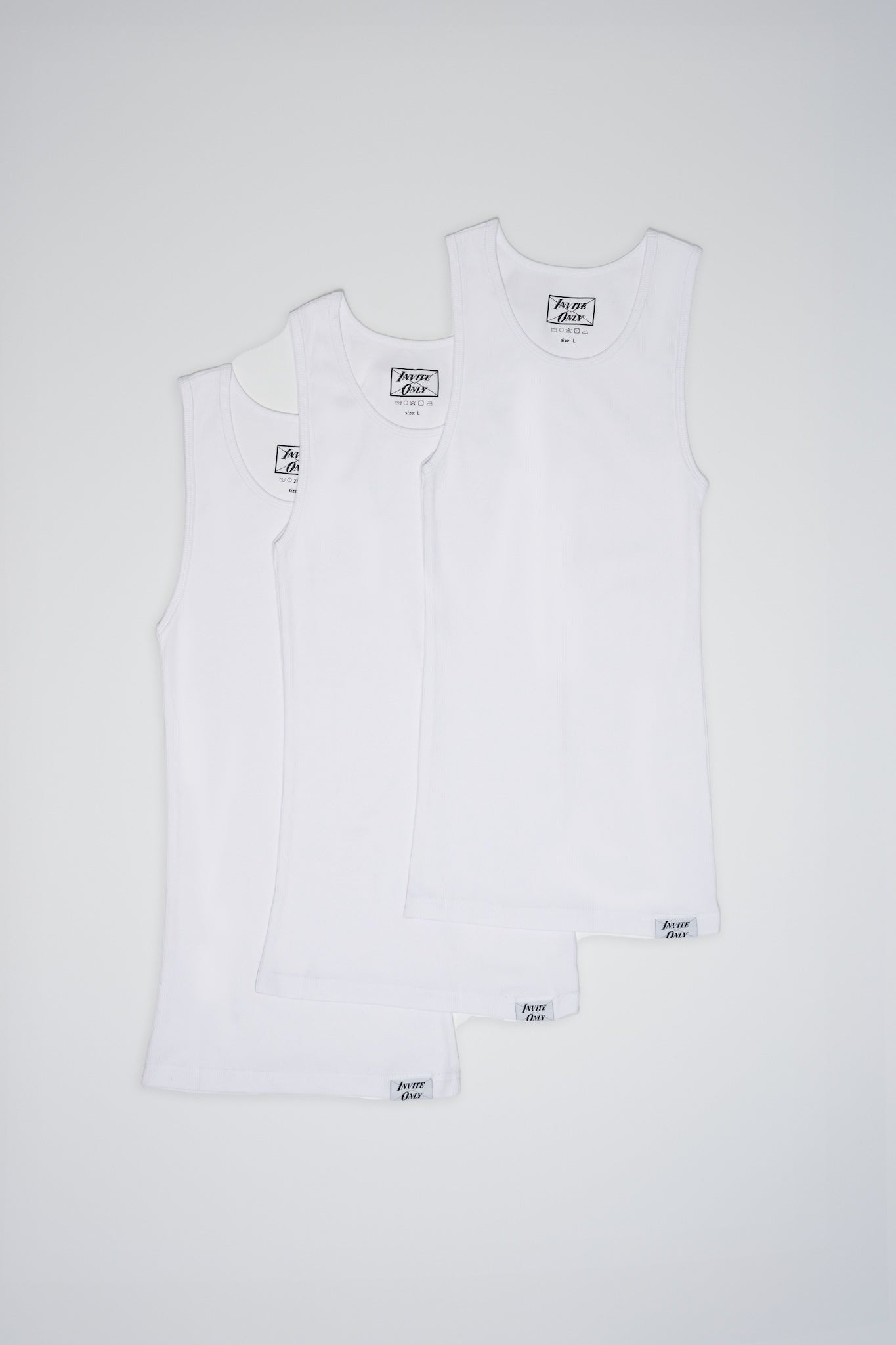 3 Pack White Beater Tanks