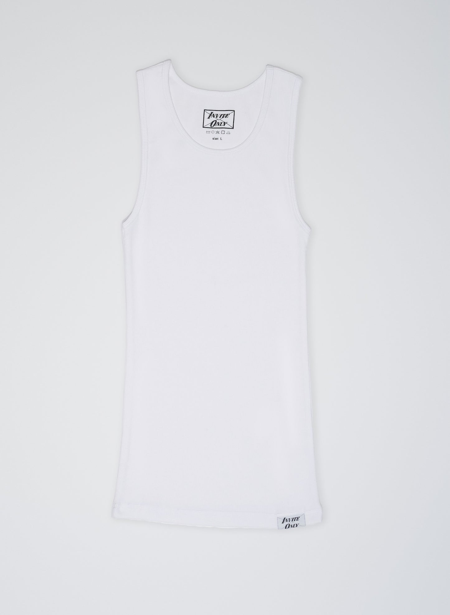Invite Only White Beater Tanks