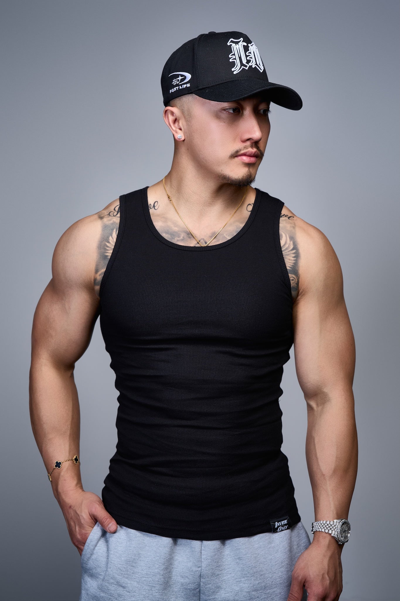 3 Pack Black Beater Tanks