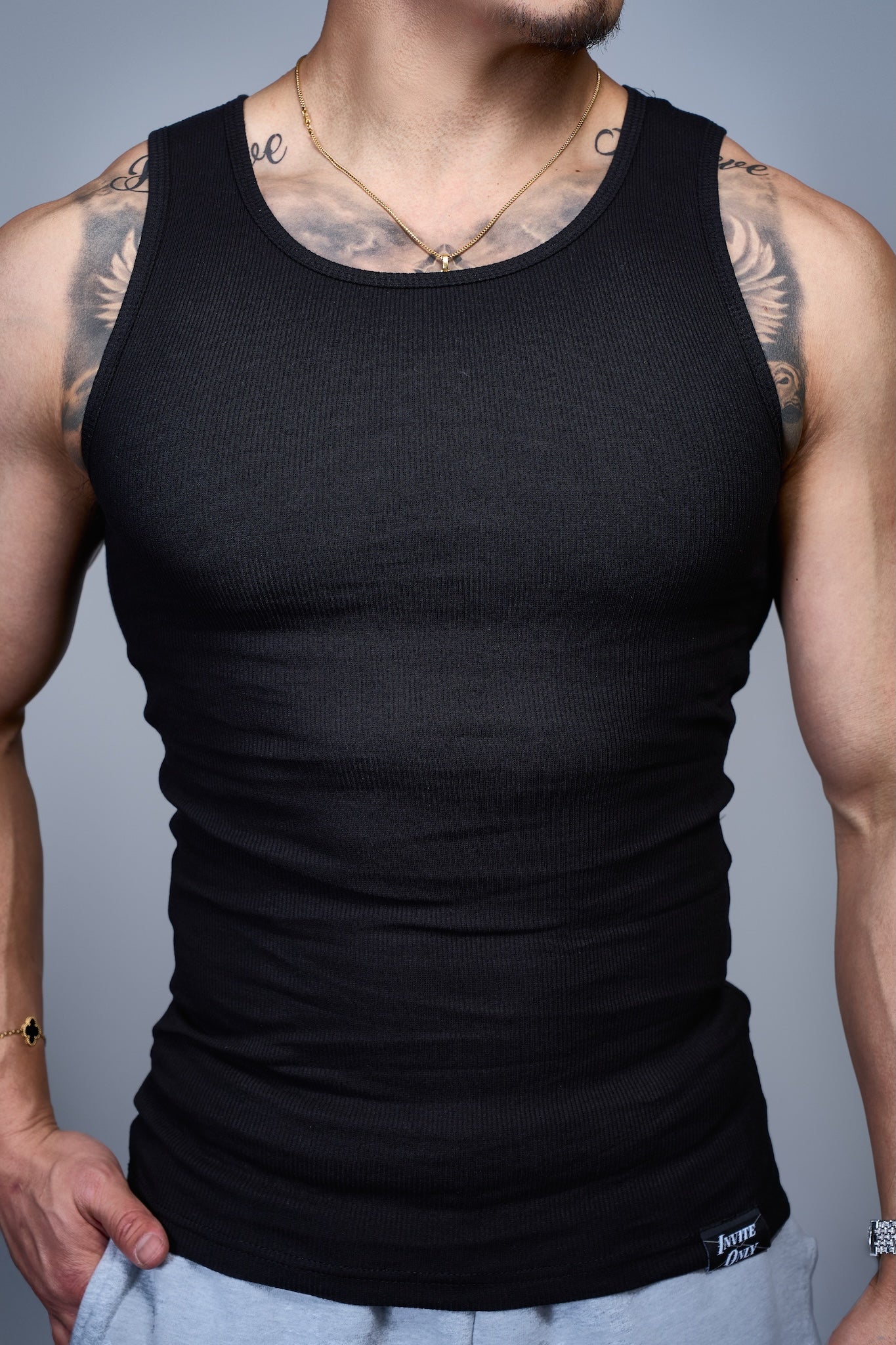 3 Pack Black Beater Tanks
